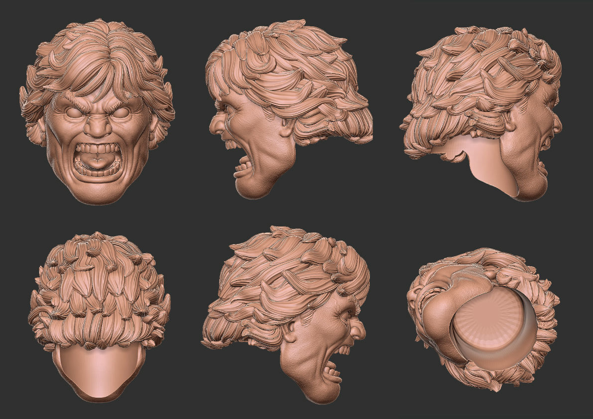 Hulk Head 3D print model_5