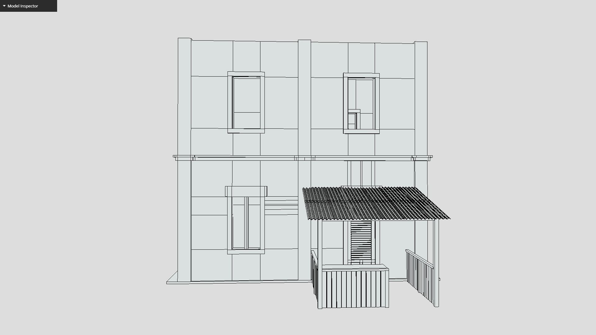 Old Building Low-poly 3D model_3