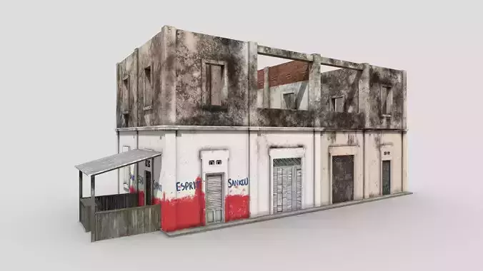 Old Building Low-poly 3D model