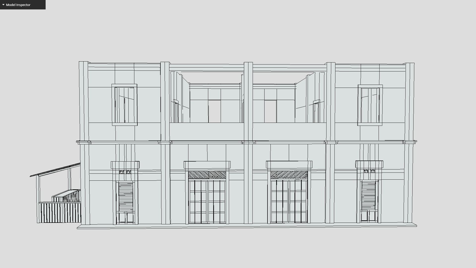 Old Building Low-poly 3D model_9