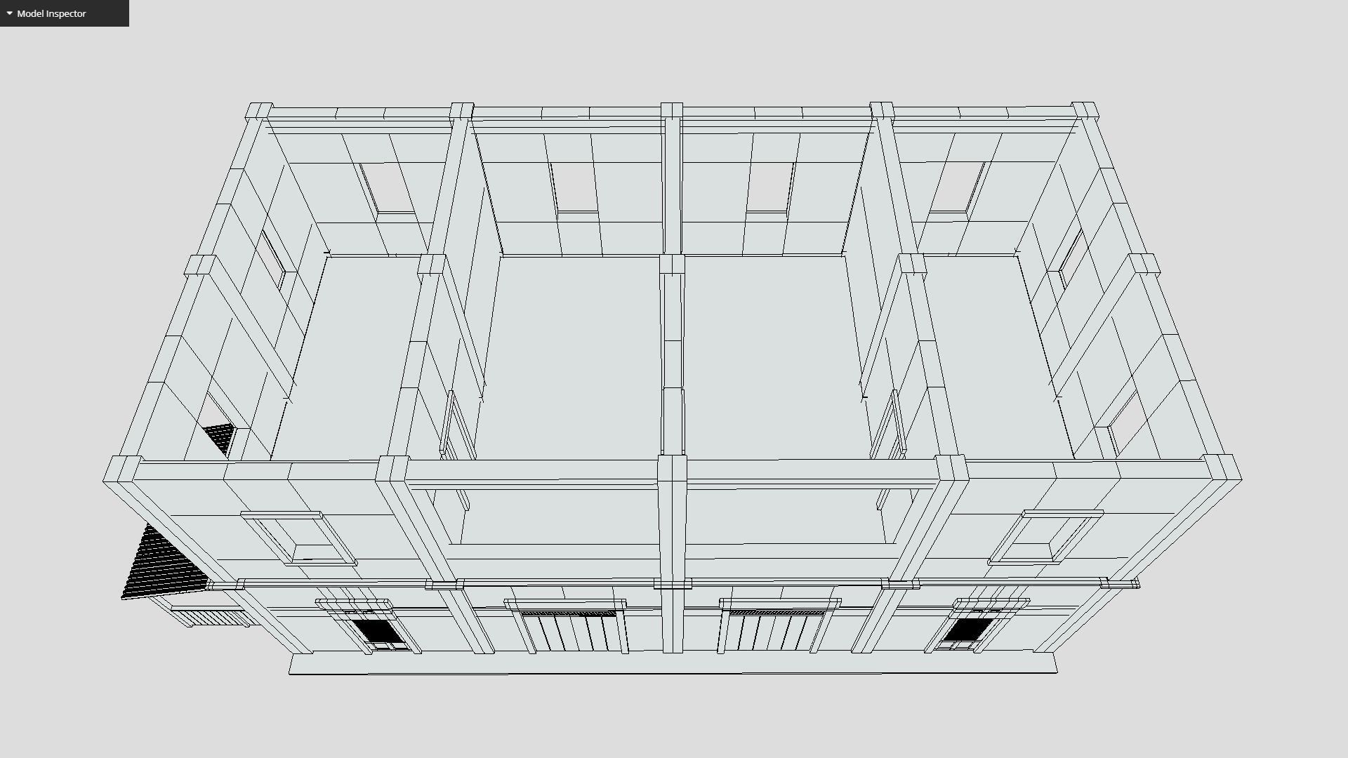 Old Building Low-poly 3D model_7