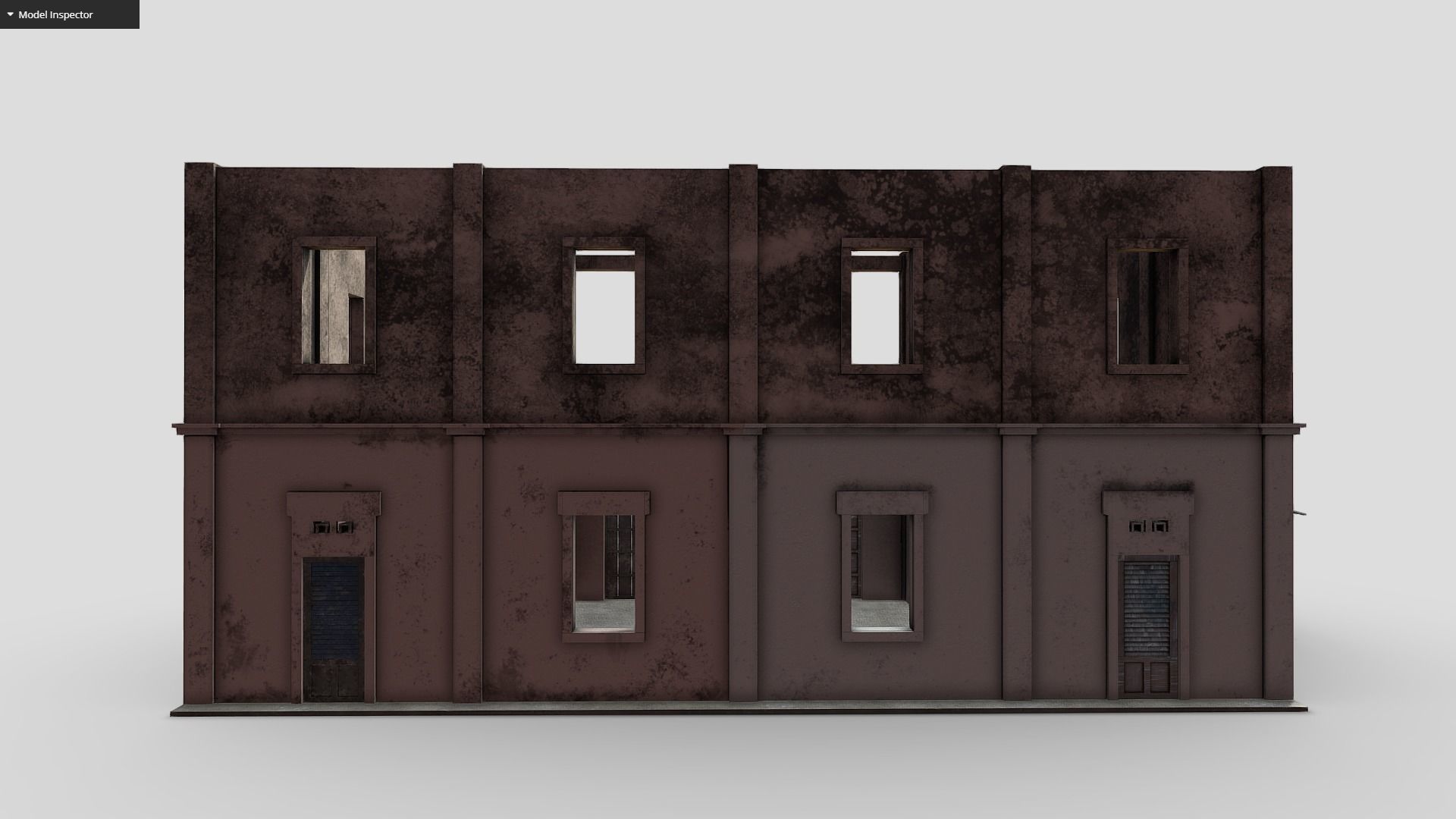 Old Building Low-poly 3D model_4
