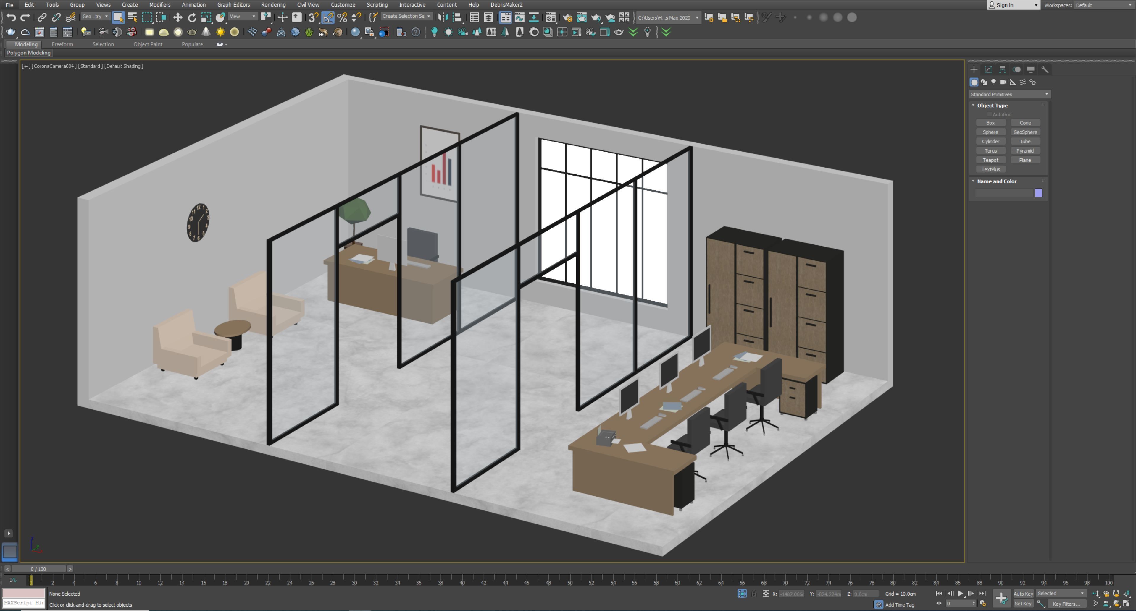5 set low poly interior office Low-poly 3D model_11
