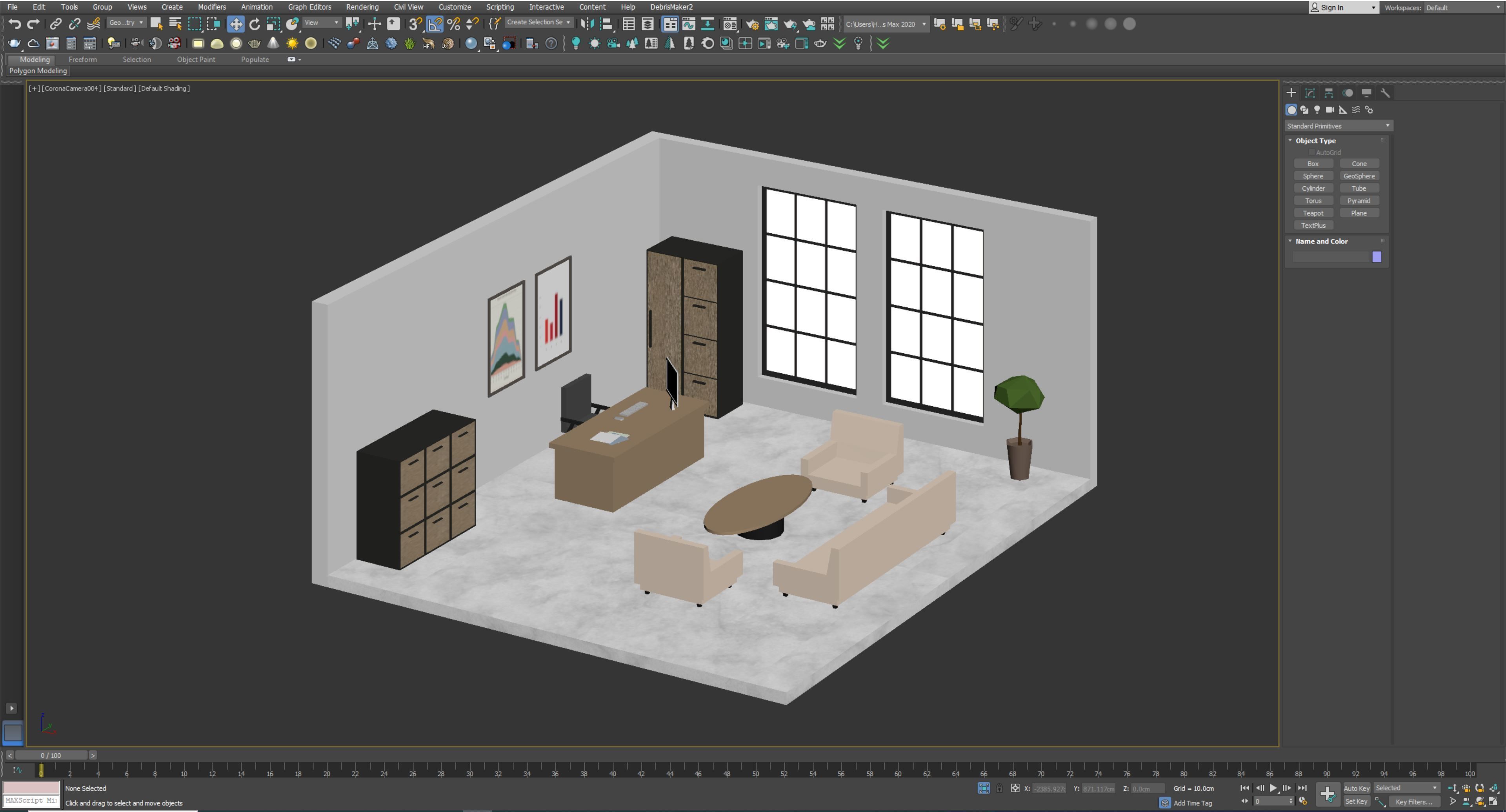5 set low poly interior office Low-poly 3D model_9