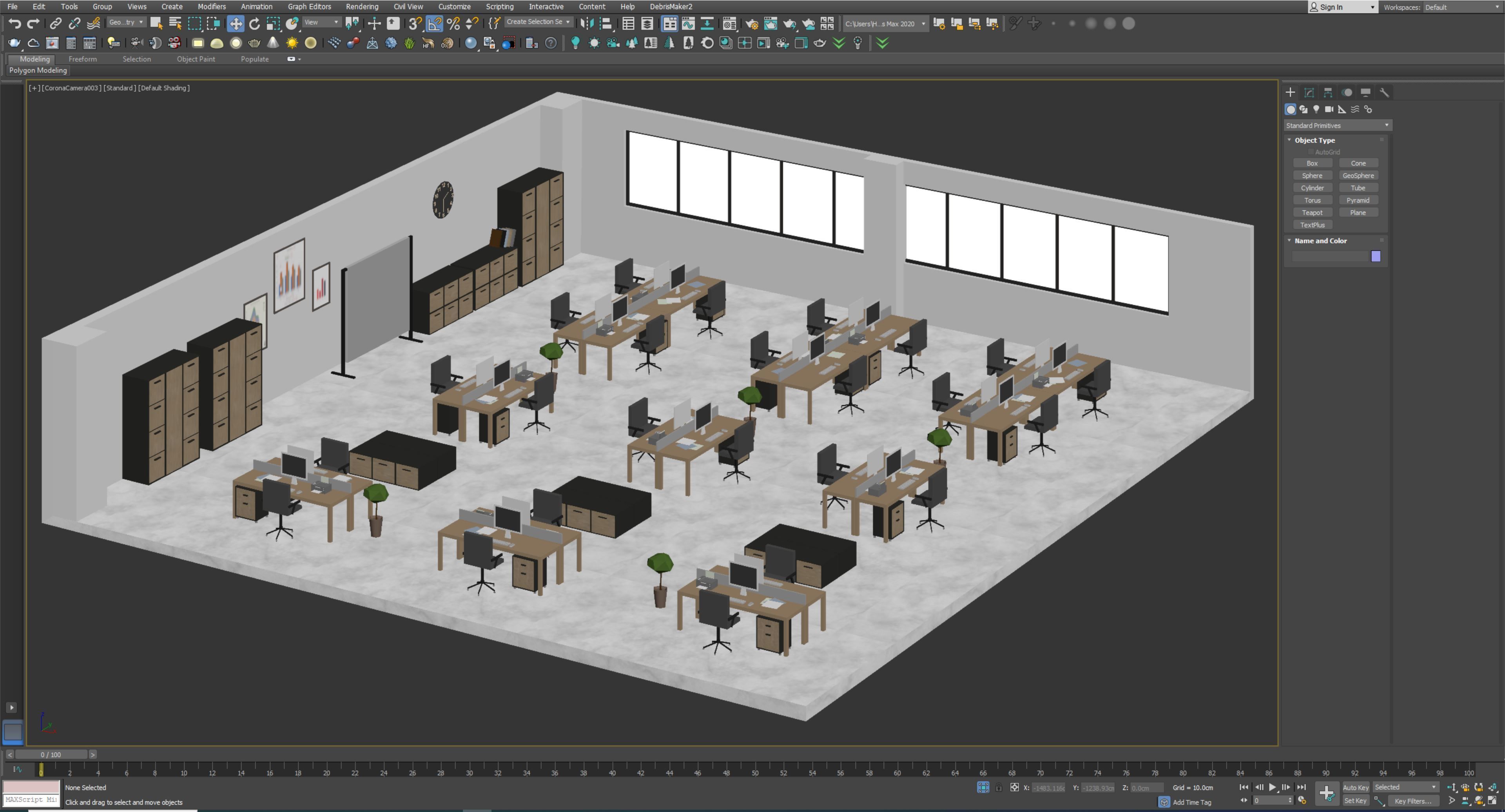5 set low poly interior office Low-poly 3D model_7
