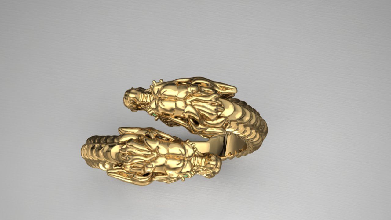 Dragon Ring 3D print model_3