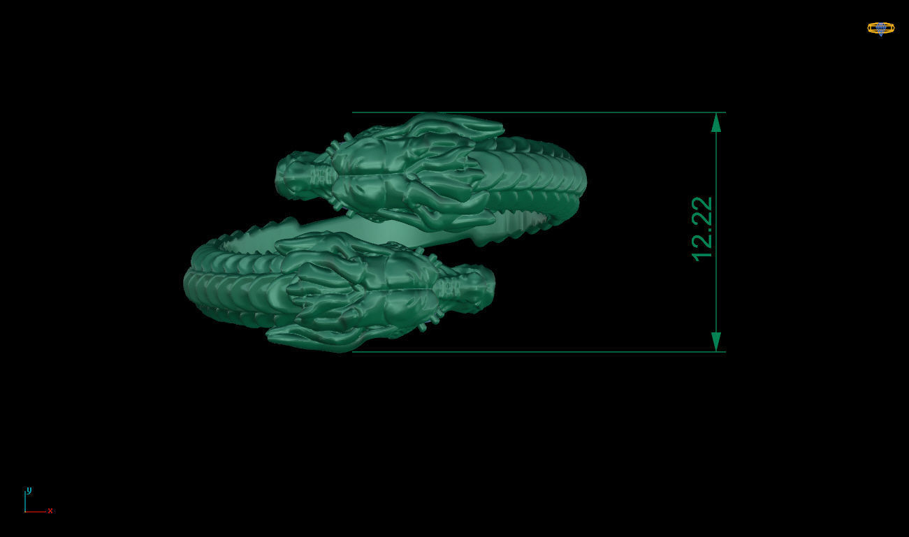 Dragon Ring 3D print model_5