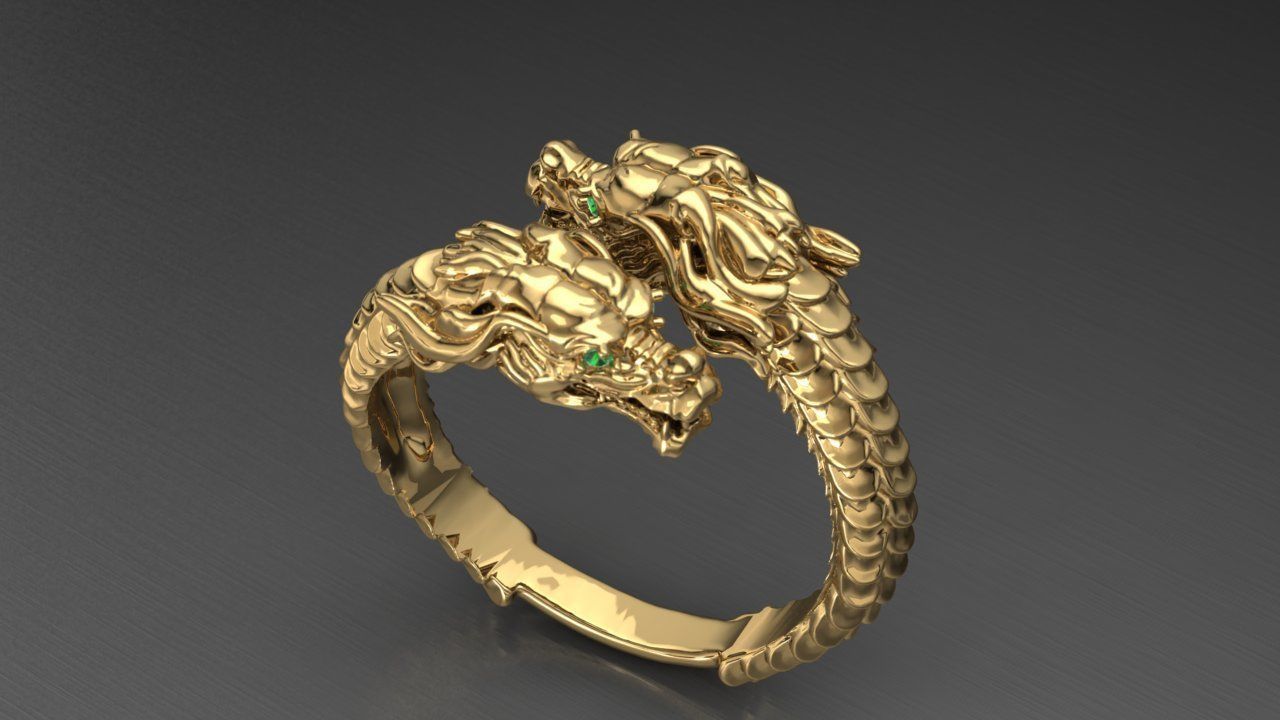 Dragon Ring 3D print model_1