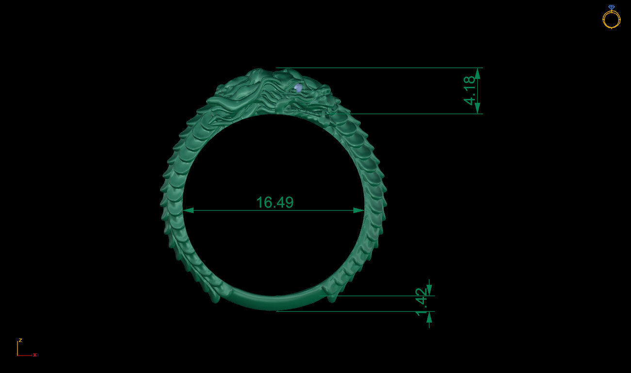 Dragon Ring 3D print model_4