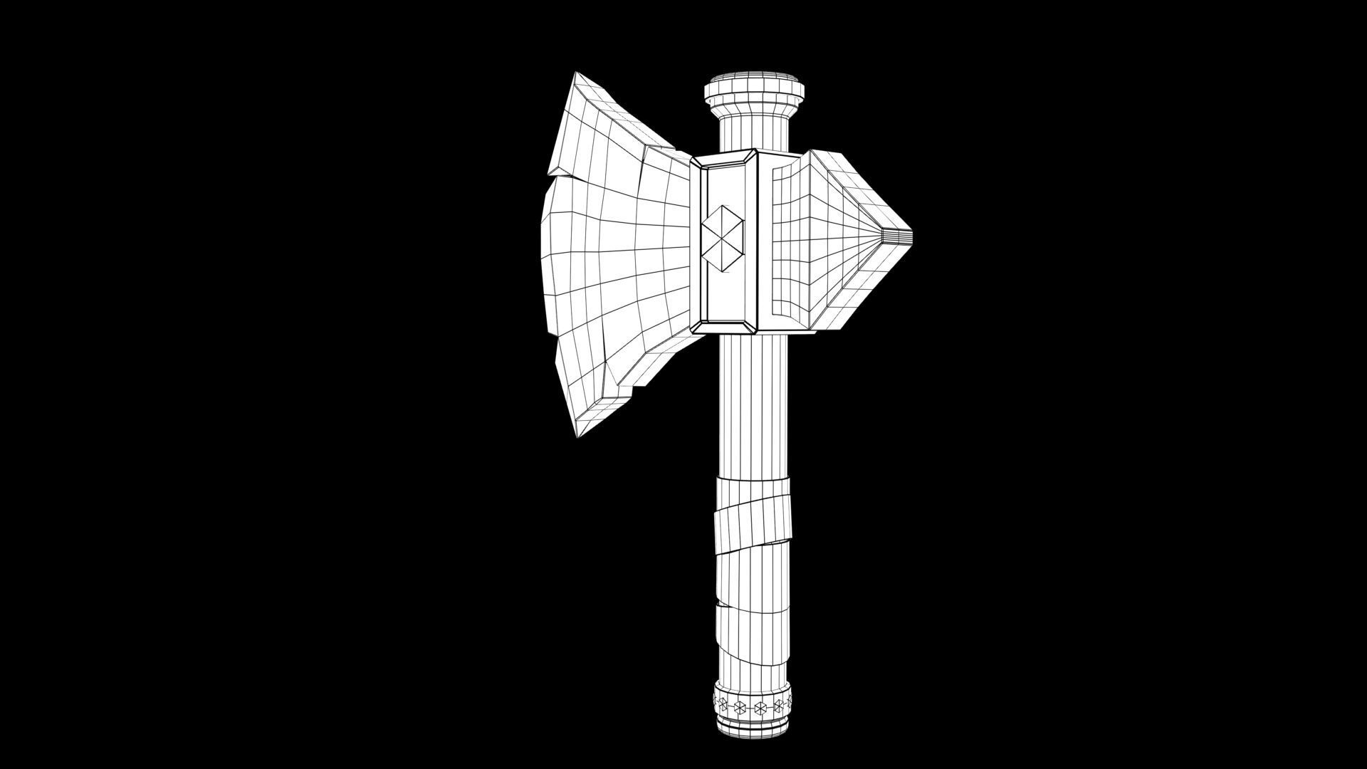 Battle Axe 3D model_9