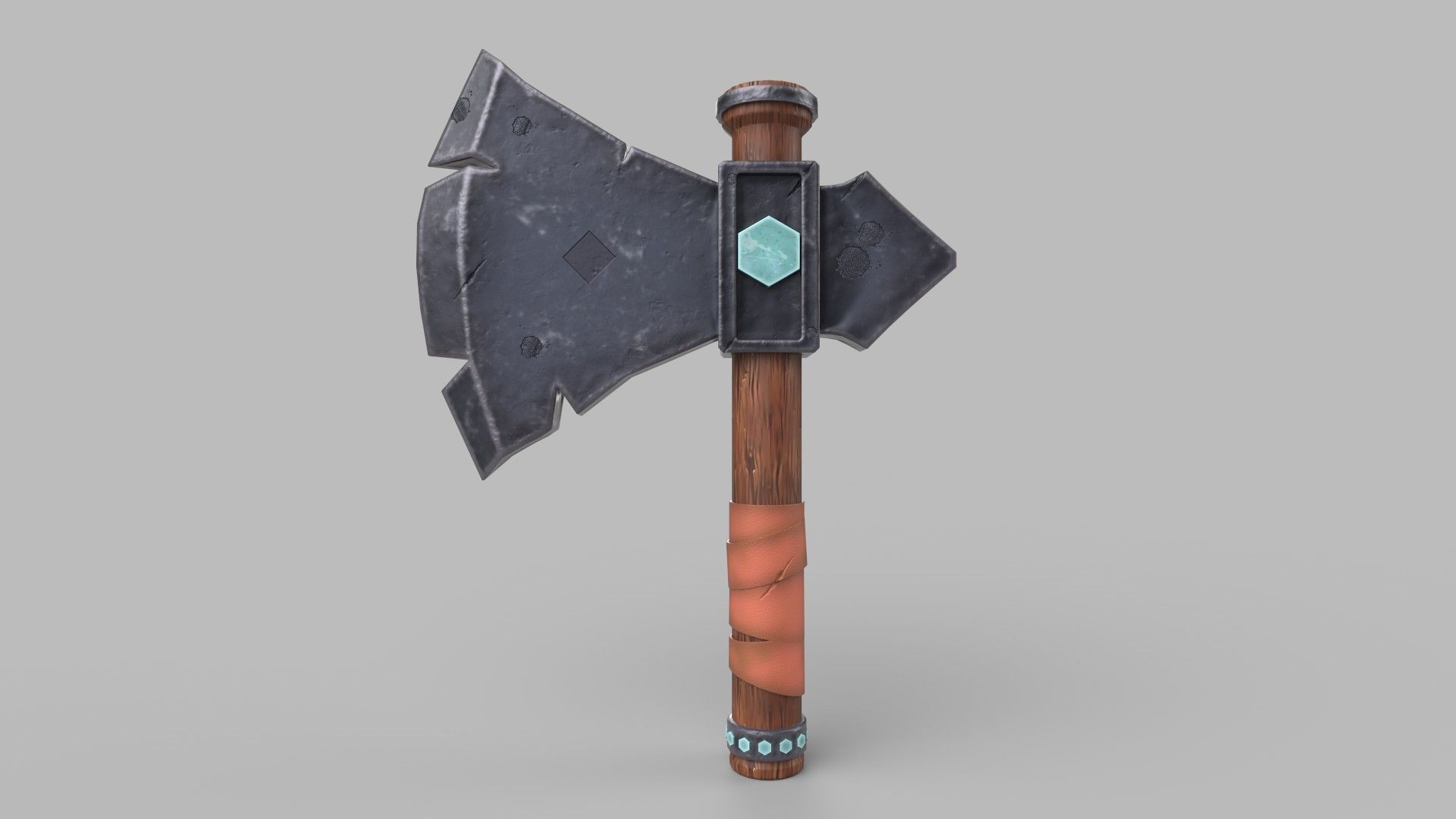 Battle Axe 3D model_3