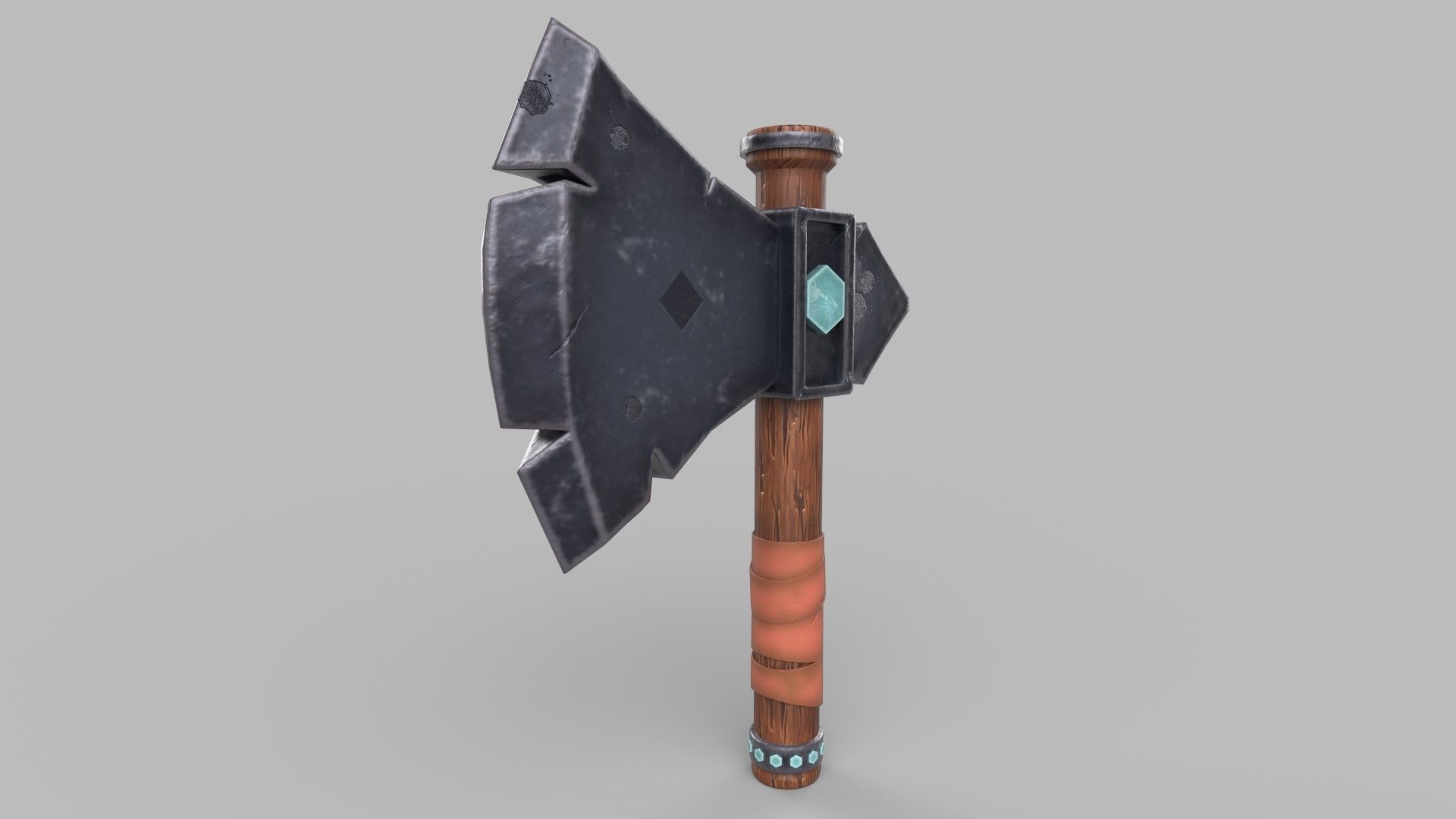 Battle Axe 3D model_4