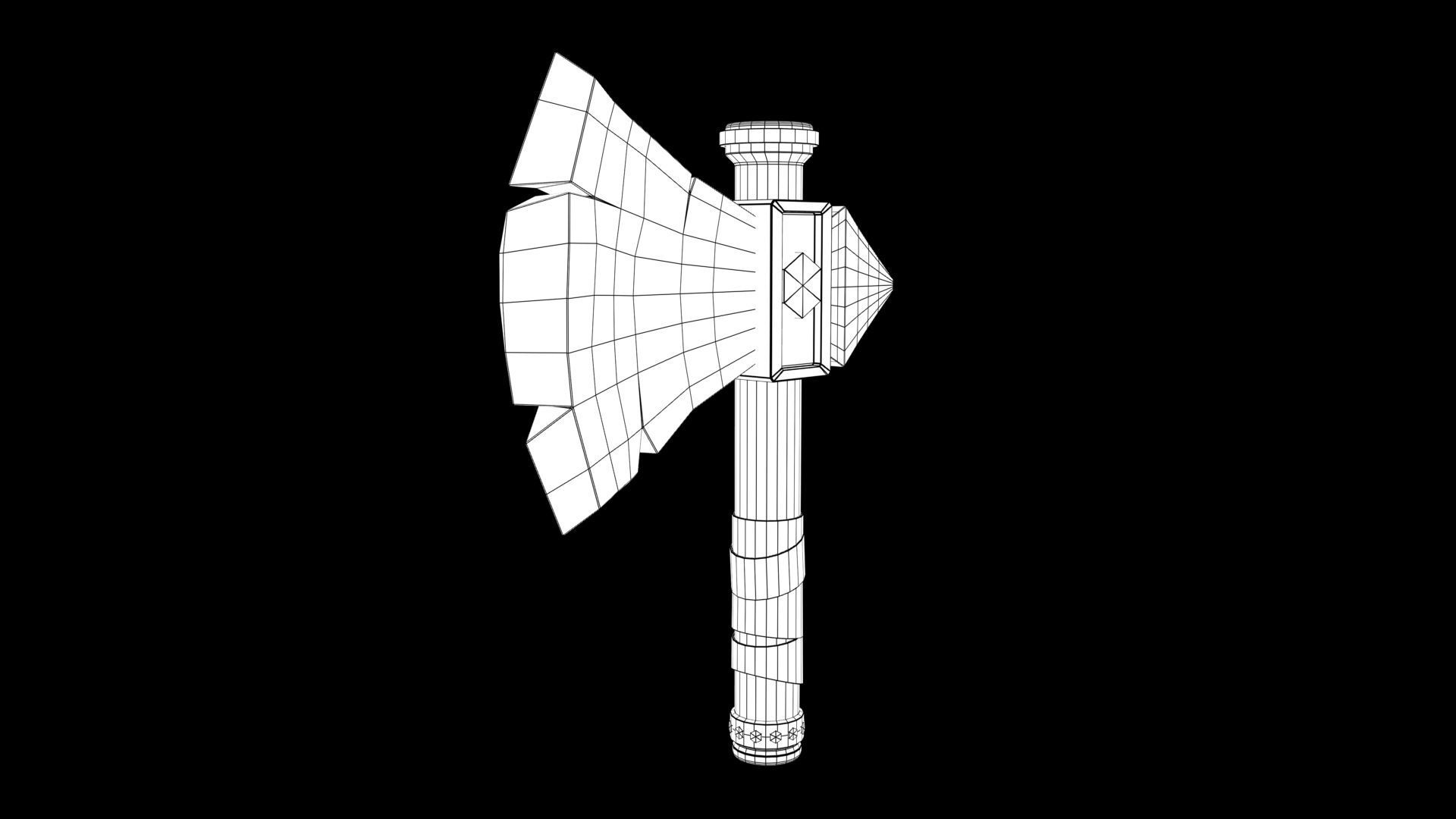 Battle Axe 3D model_6