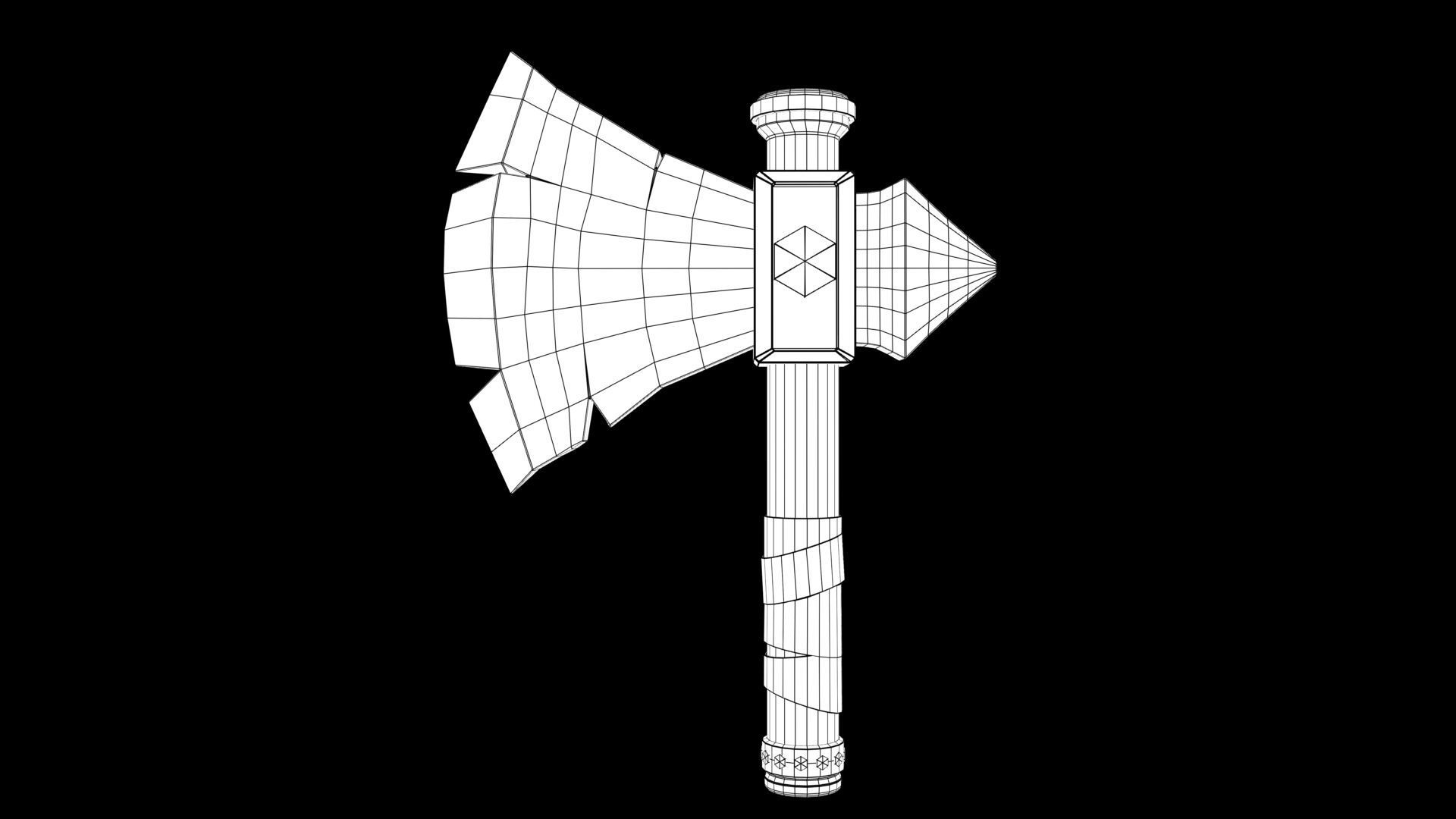 Battle Axe 3D model_7