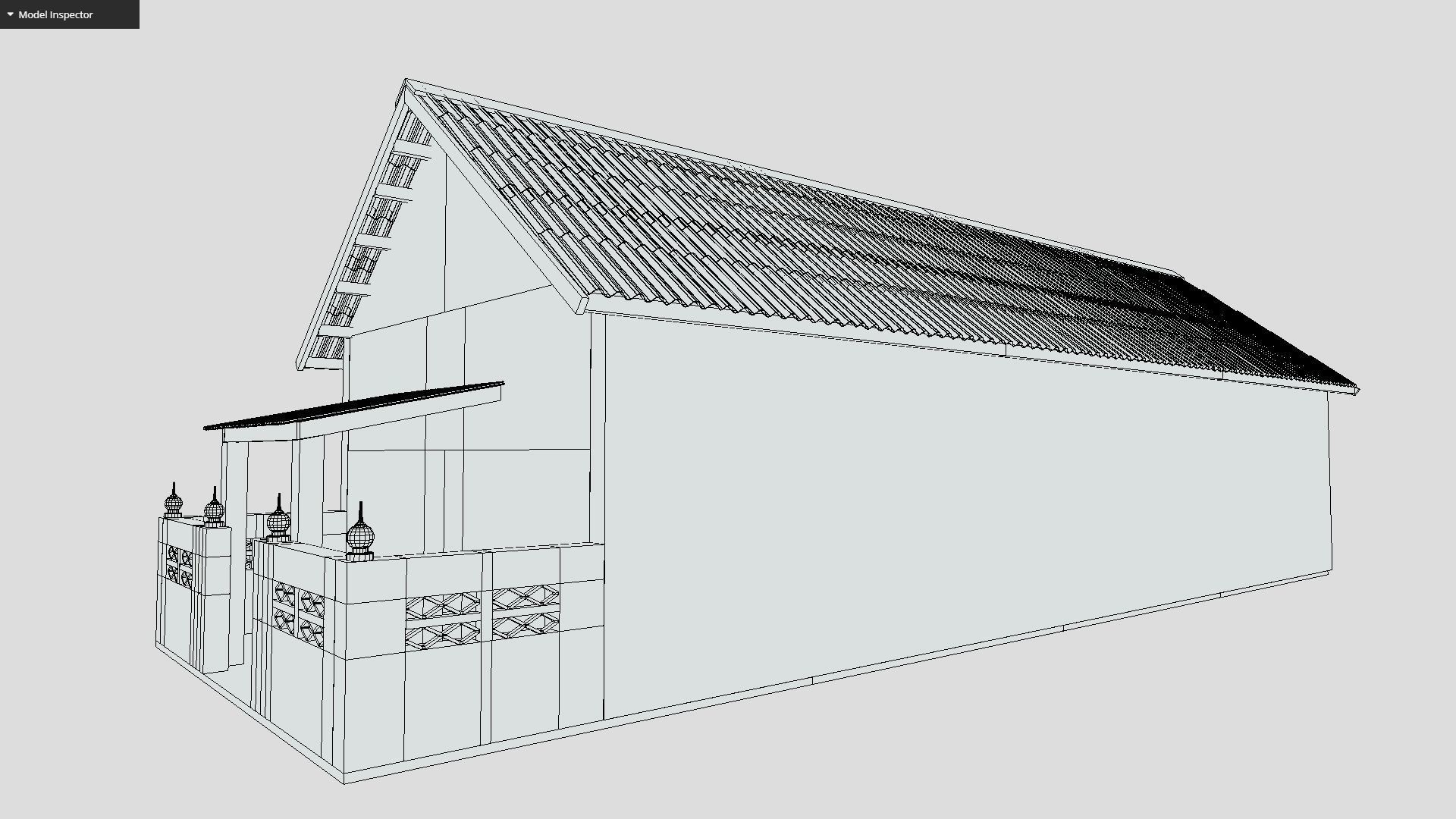 Small White Building Low-poly 3D model_1