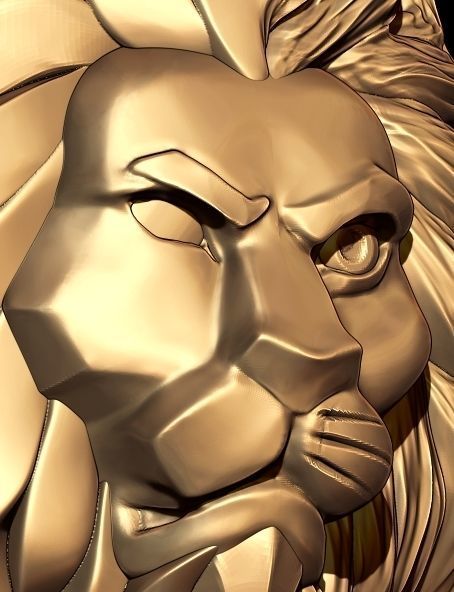 Lion Brooches 3D Printing 3D print model_4