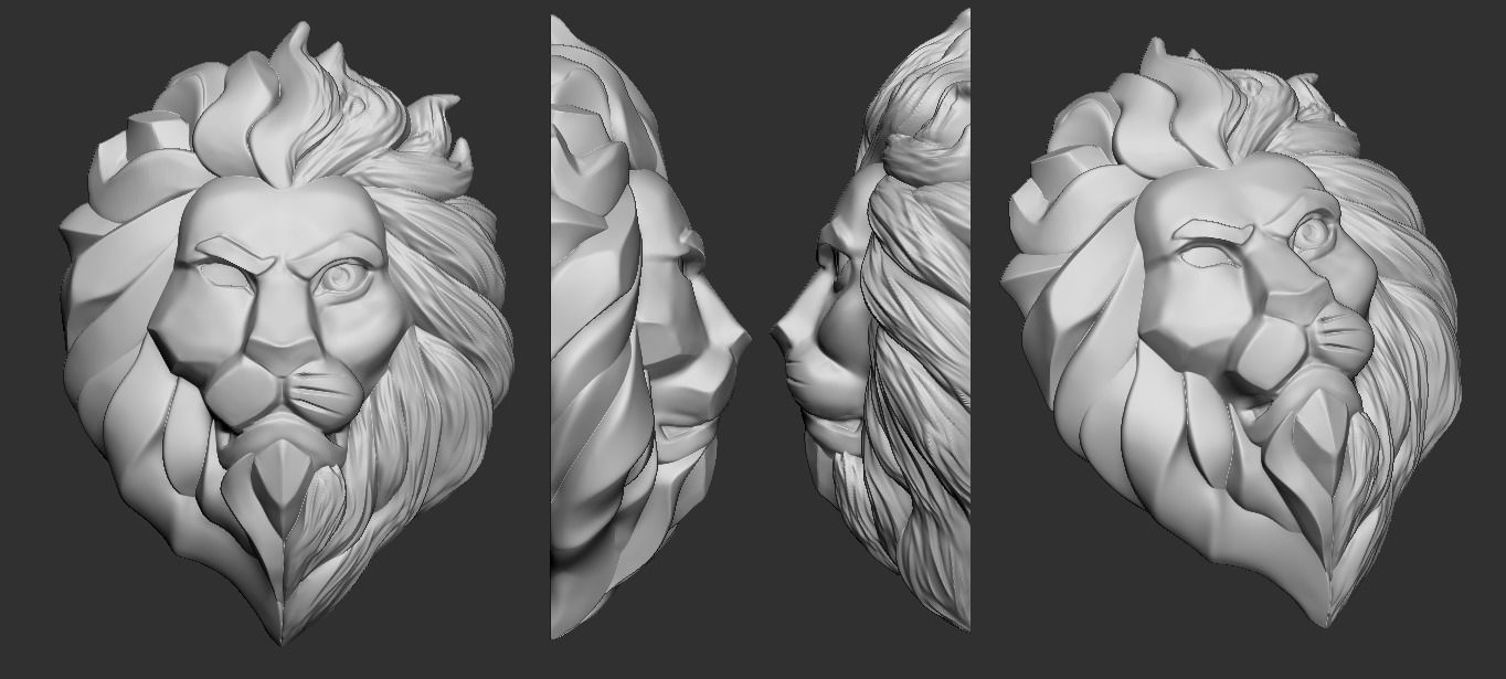 Lion Brooches 3D Printing 3D print model_5