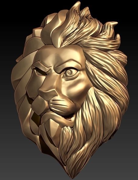 Lion Brooches 3D Printing 3D print model_1