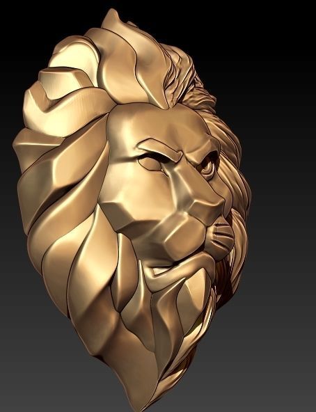 Lion Brooches 3D Printing 3D print model_2