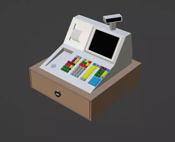 CashRegister LowPoly Low-poly 3D model