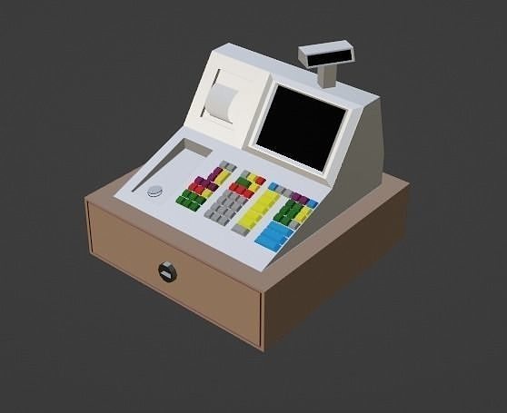 CashRegister LowPoly Low-poly 3D model
