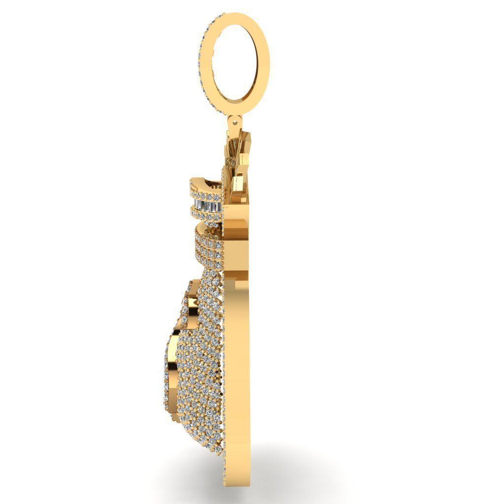 money bag pendant 3D print model_6