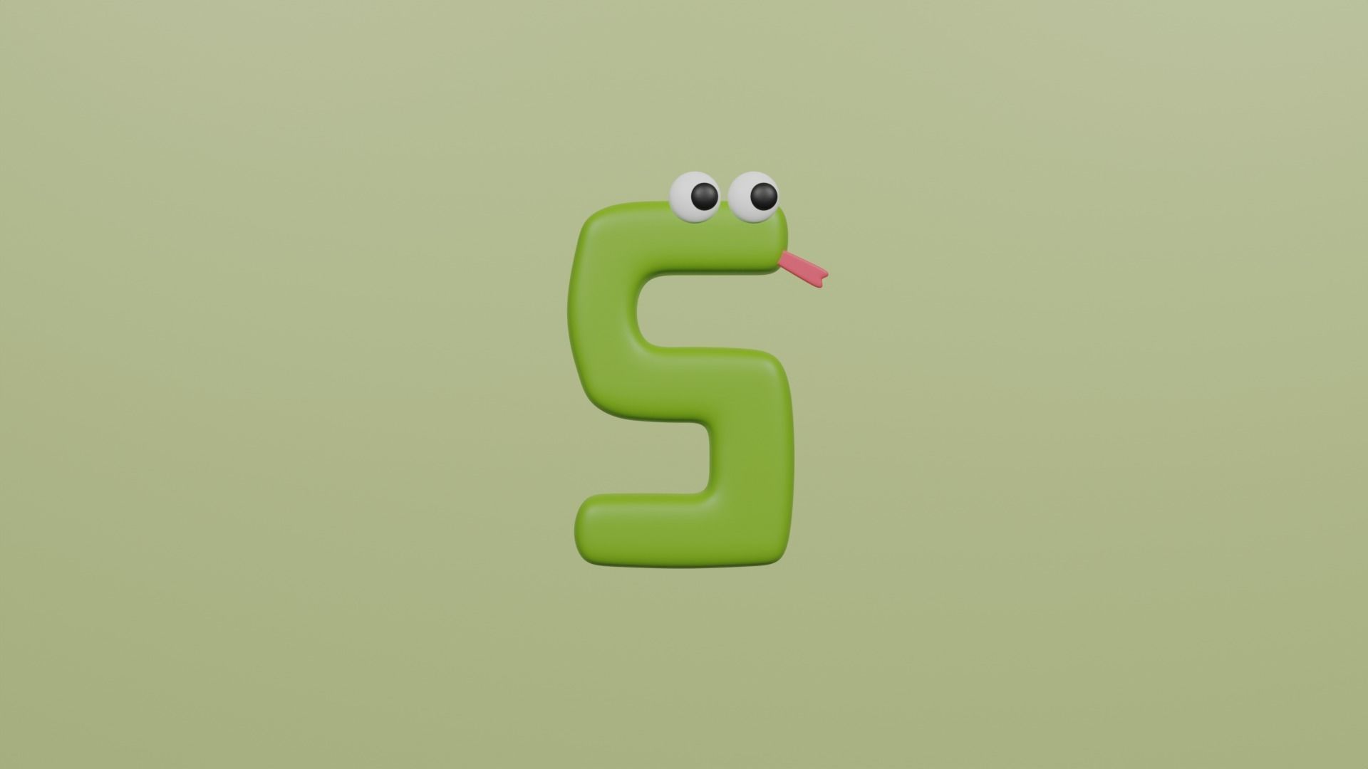 Cartoon Animal Alphabet Low-poly 3D model_19