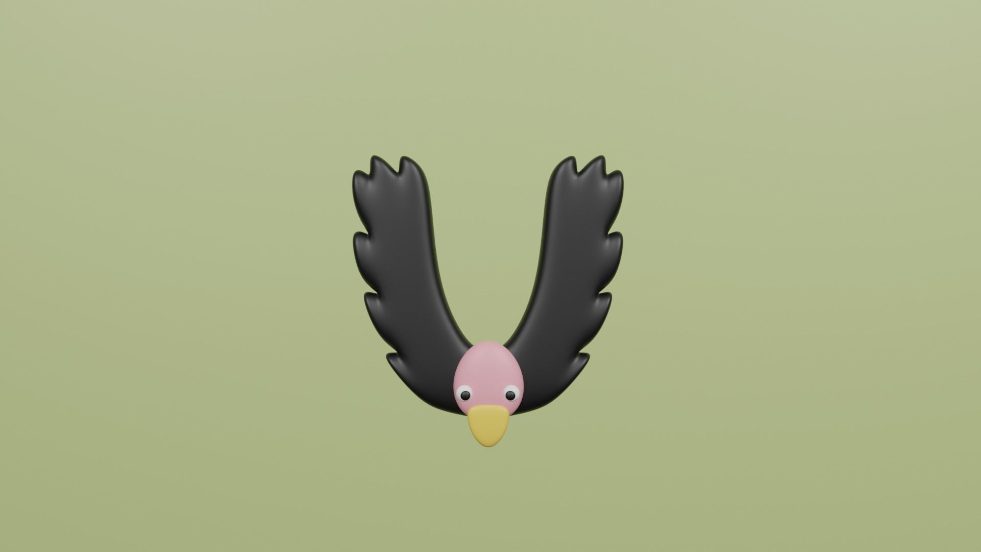 Cartoon Animal Alphabet Low-poly 3D model_22