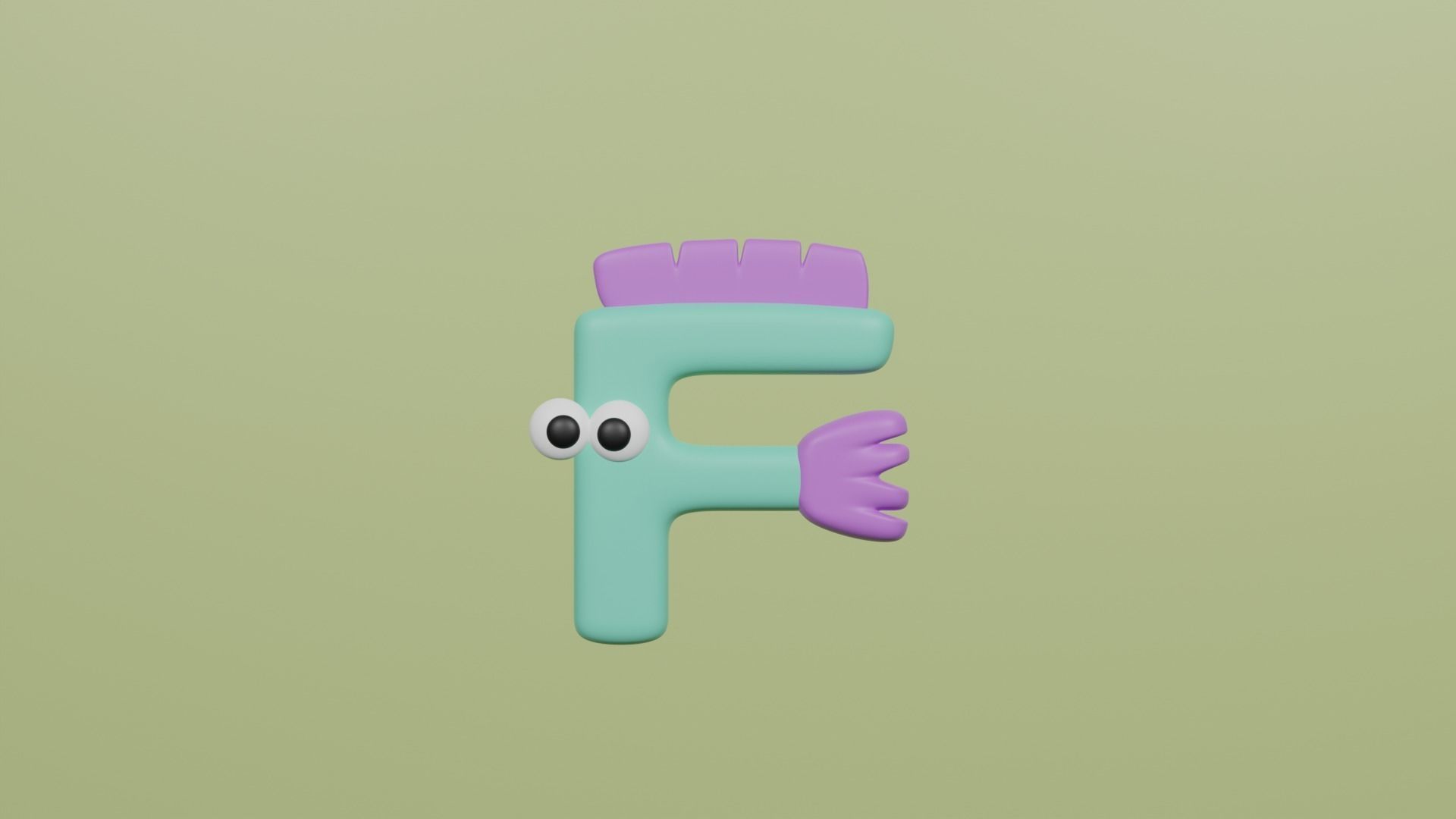 Cartoon Animal Alphabet Low-poly 3D model_6