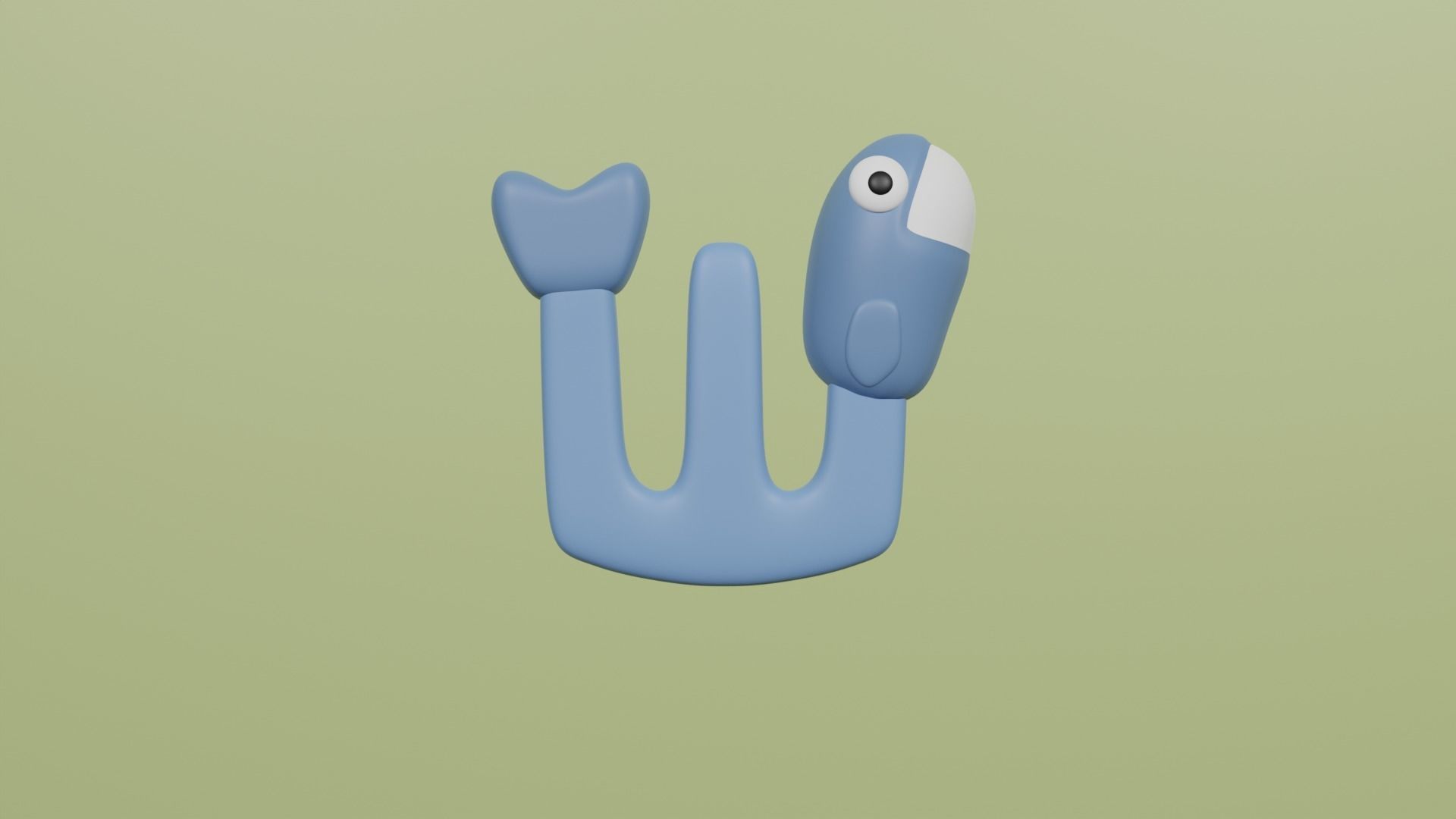 Cartoon Animal Alphabet Low-poly 3D model_23