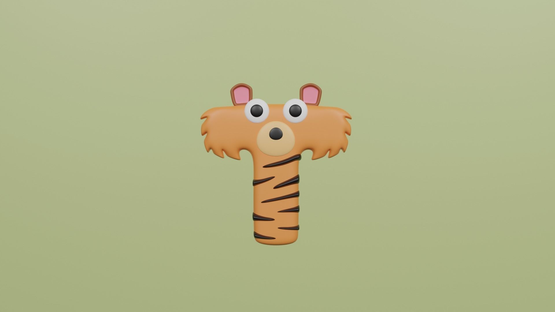 Cartoon Animal Alphabet Low-poly 3D model_20