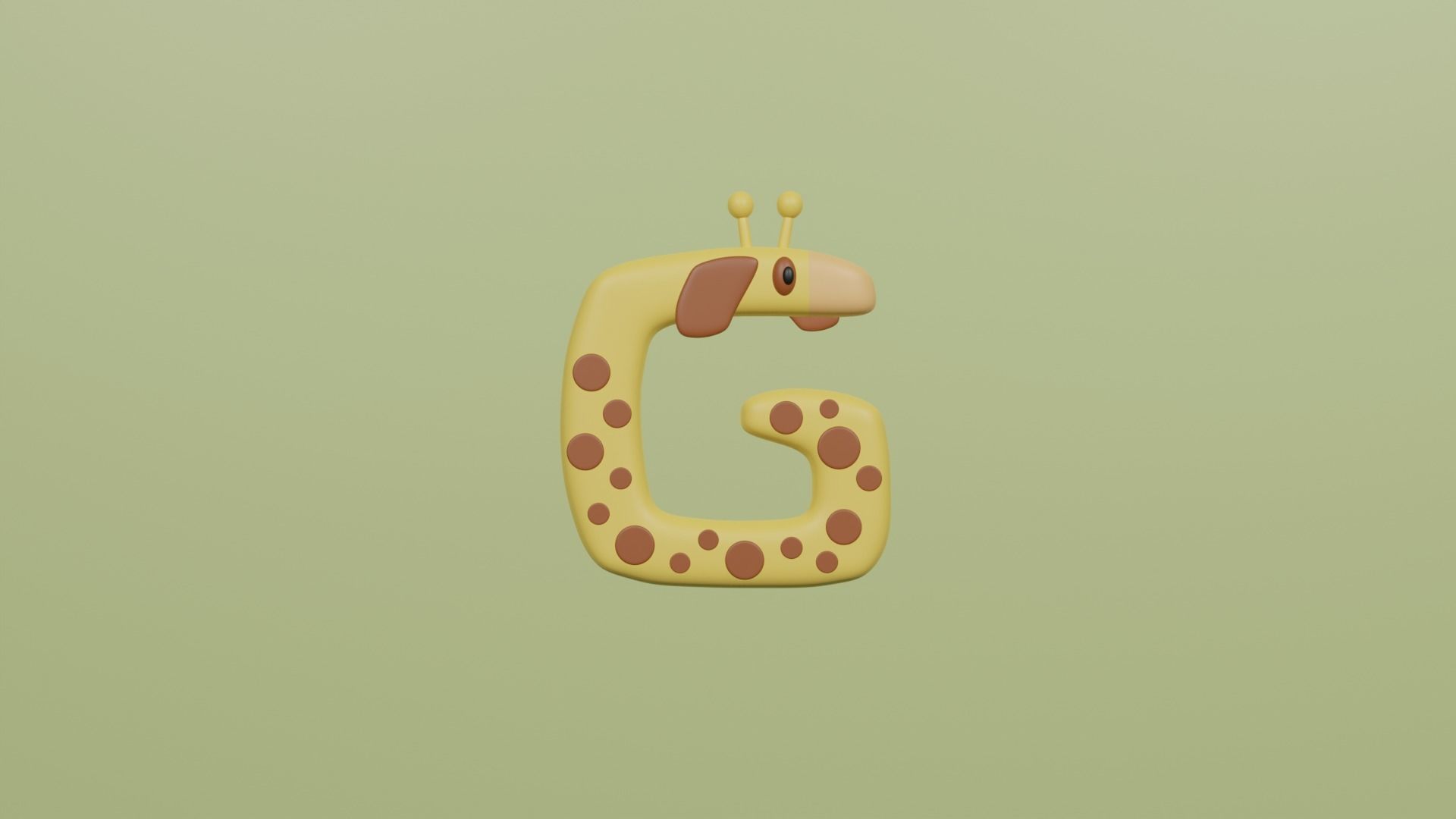 Cartoon Animal Alphabet Low-poly 3D model_7