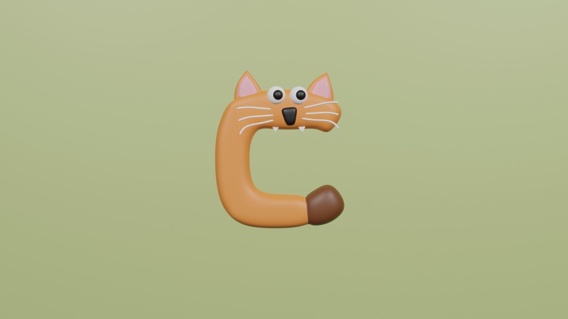 Cartoon Animal Alphabet Low-poly 3D model_3