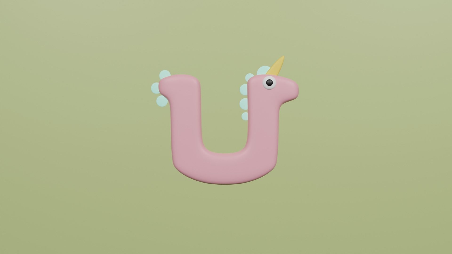 Cartoon Animal Alphabet Low-poly 3D model_21