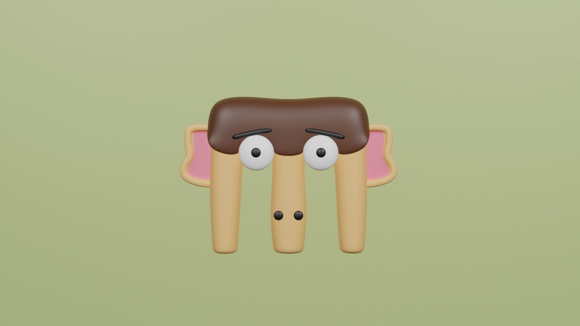 Cartoon Animal Alphabet Low-poly 3D model_13