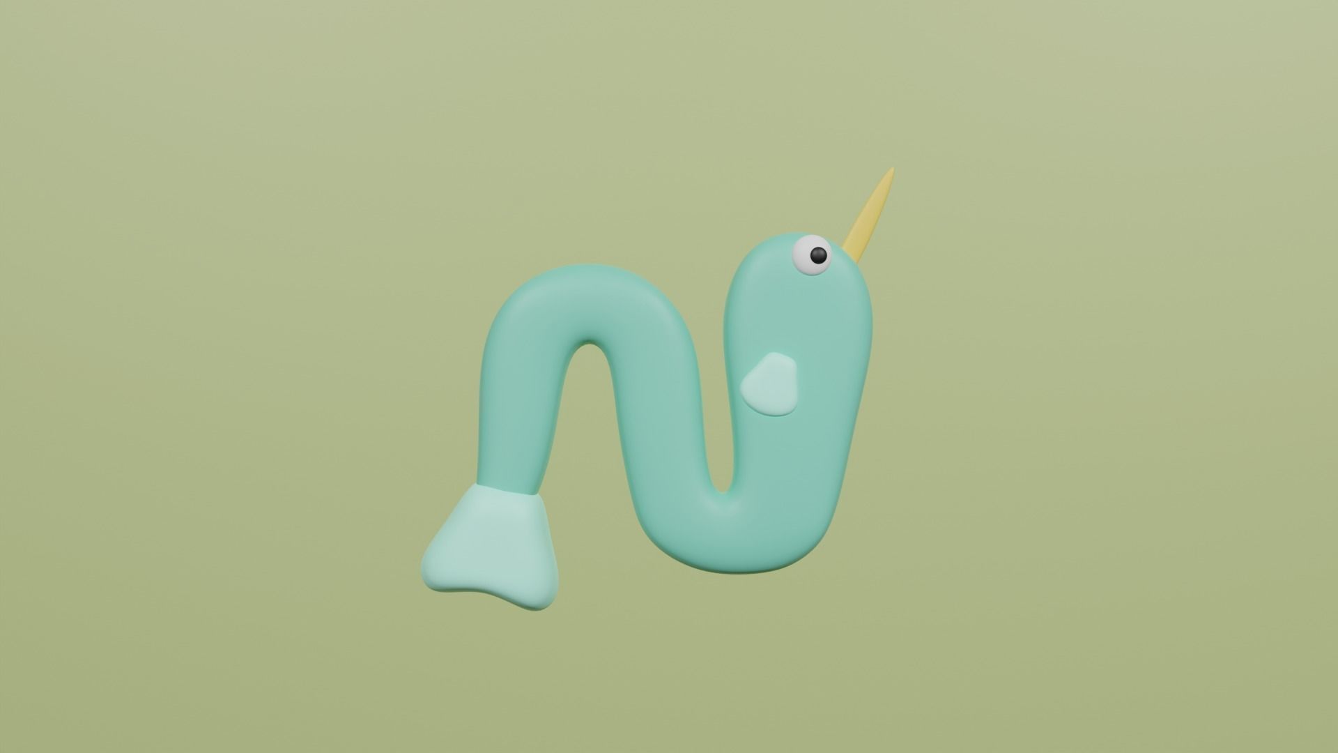 Cartoon Animal Alphabet Low-poly 3D model_14