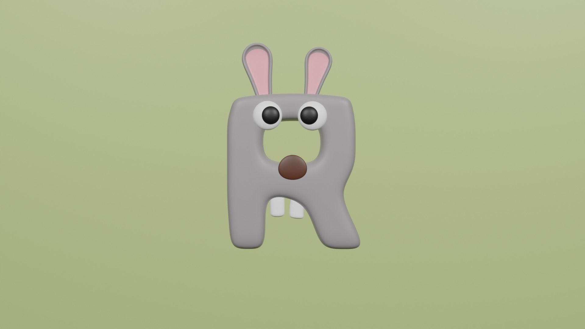 Cartoon Animal Alphabet Low-poly 3D model_18