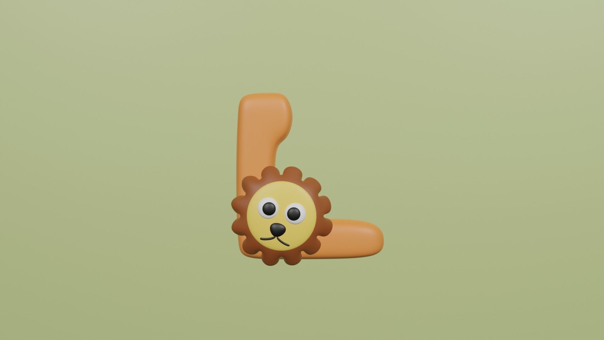 Cartoon Animal Alphabet Low-poly 3D model_12