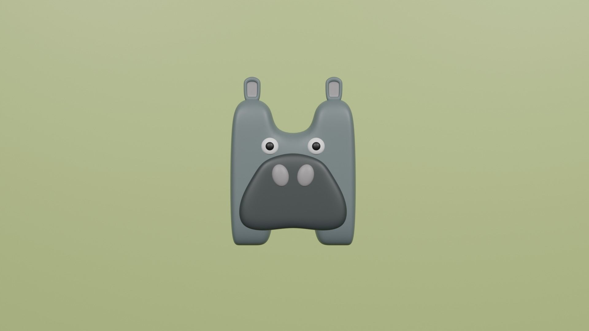 Cartoon Animal Alphabet Low-poly 3D model_8