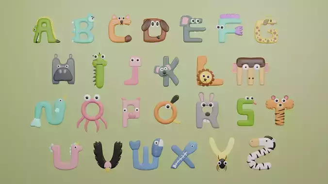 Cartoon Animal Alphabet