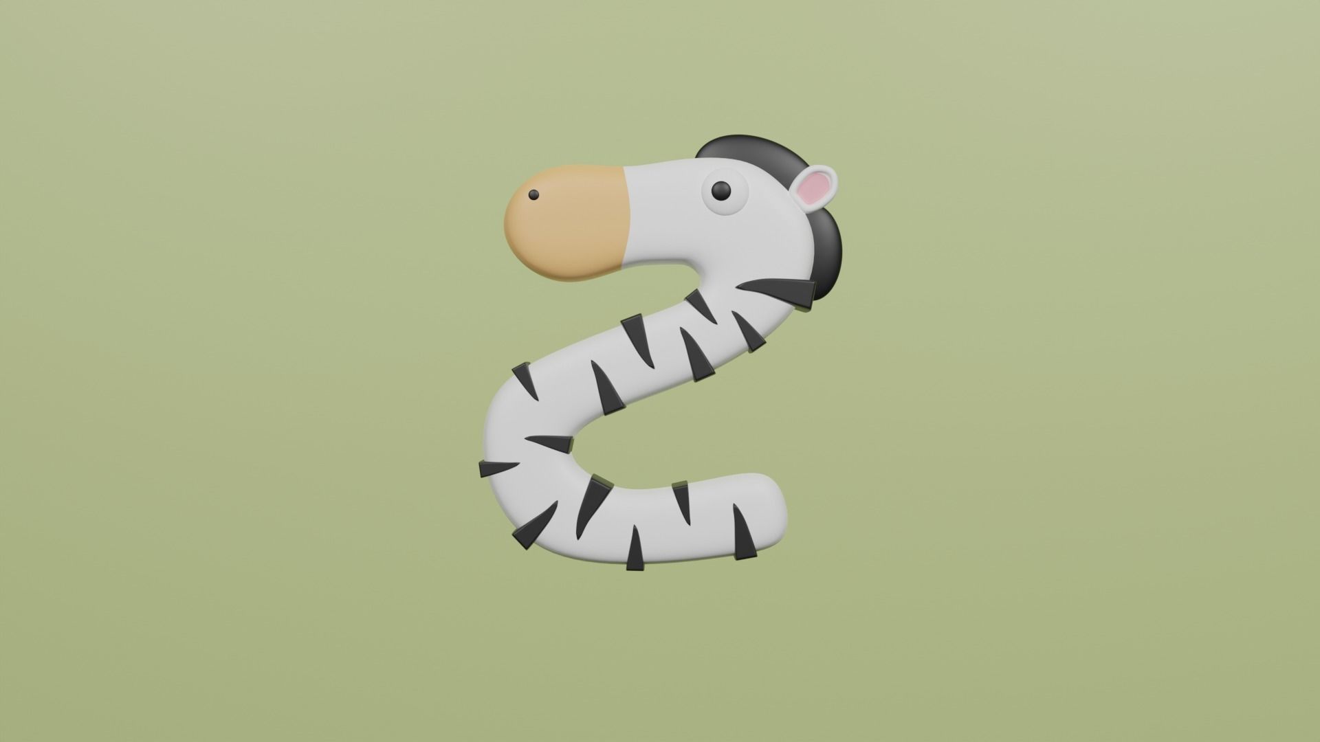 Cartoon Animal Alphabet Low-poly 3D model_26