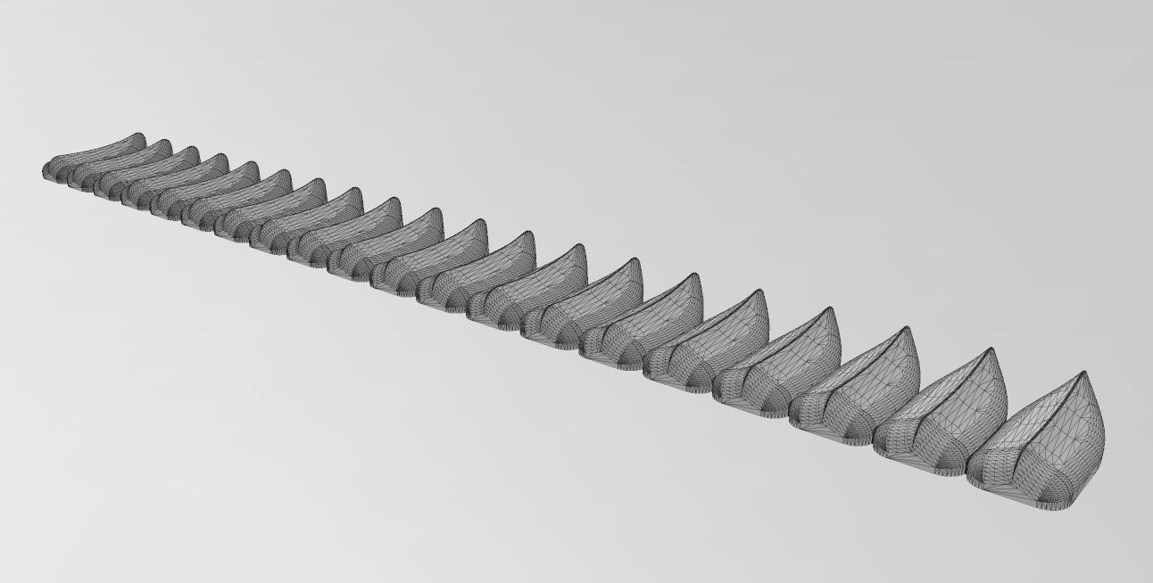 Lotus leaves strips onlay cornices and friezes relief 3D print model_12