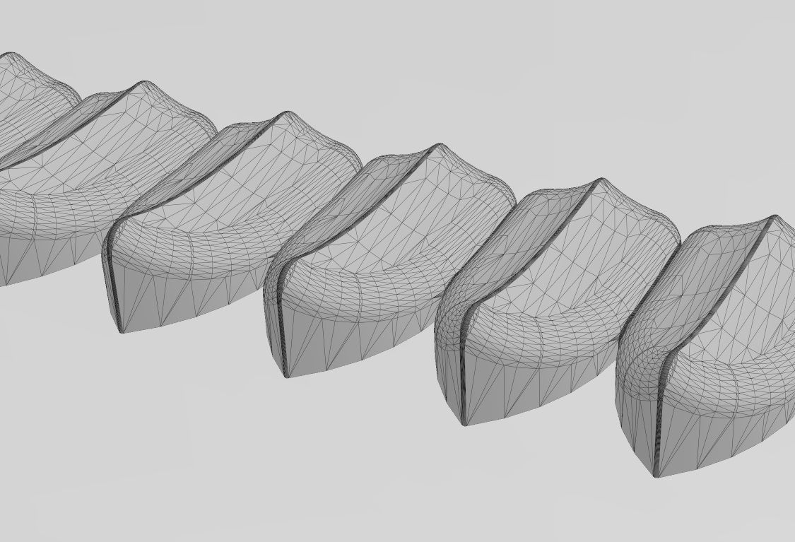 Lotus leaves strips onlay cornices and friezes relief 3D print model_13