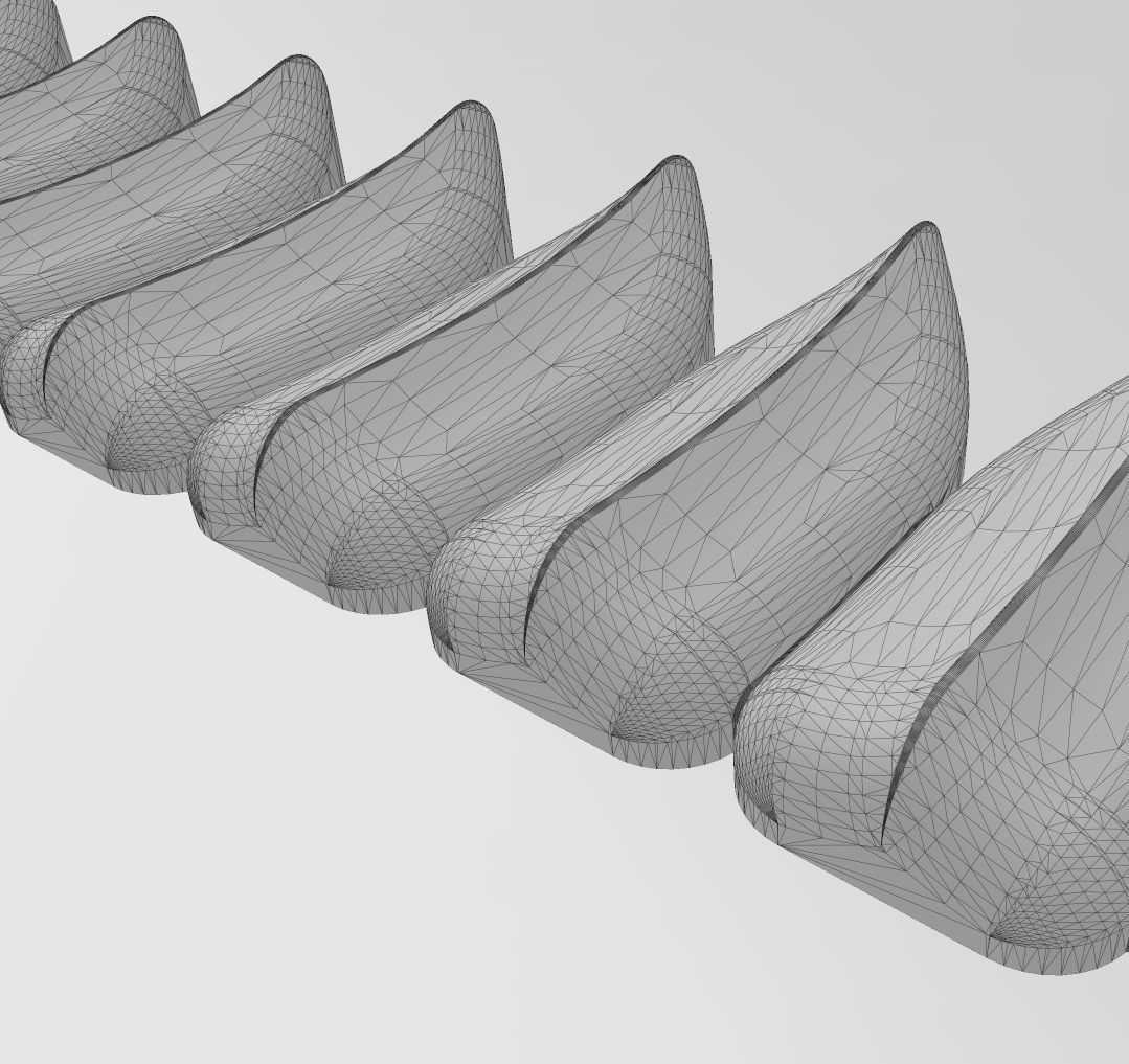 Lotus leaves strips onlay cornices and friezes relief 3D print model_14