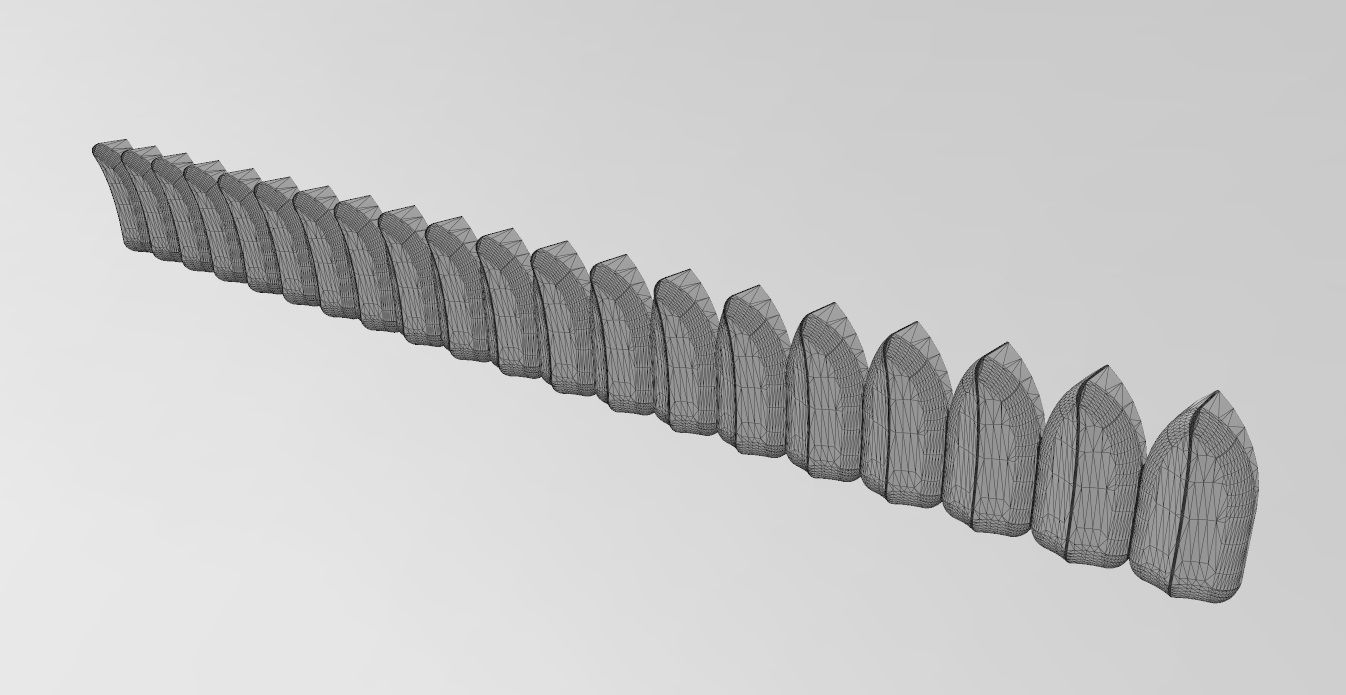 Lotus leaves strips onlay cornices and friezes relief 3D print model_11