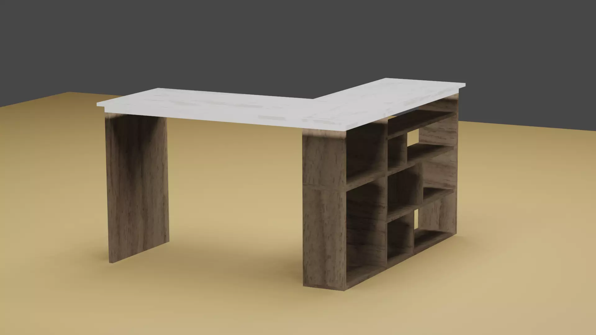 Table With Shelves 3D model_0