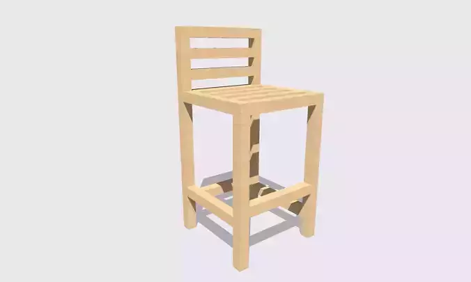 Wooden bar stool