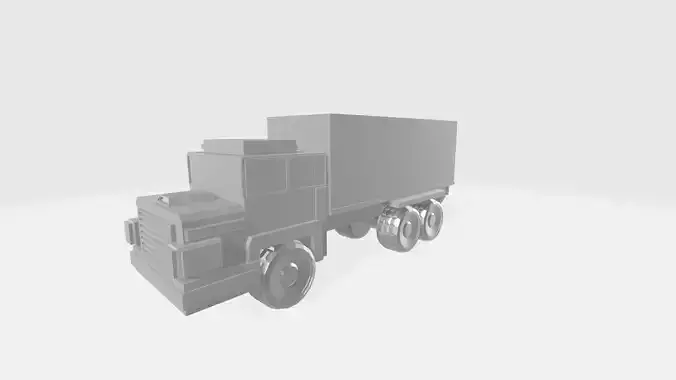 Cube truck Low-poly 3D model