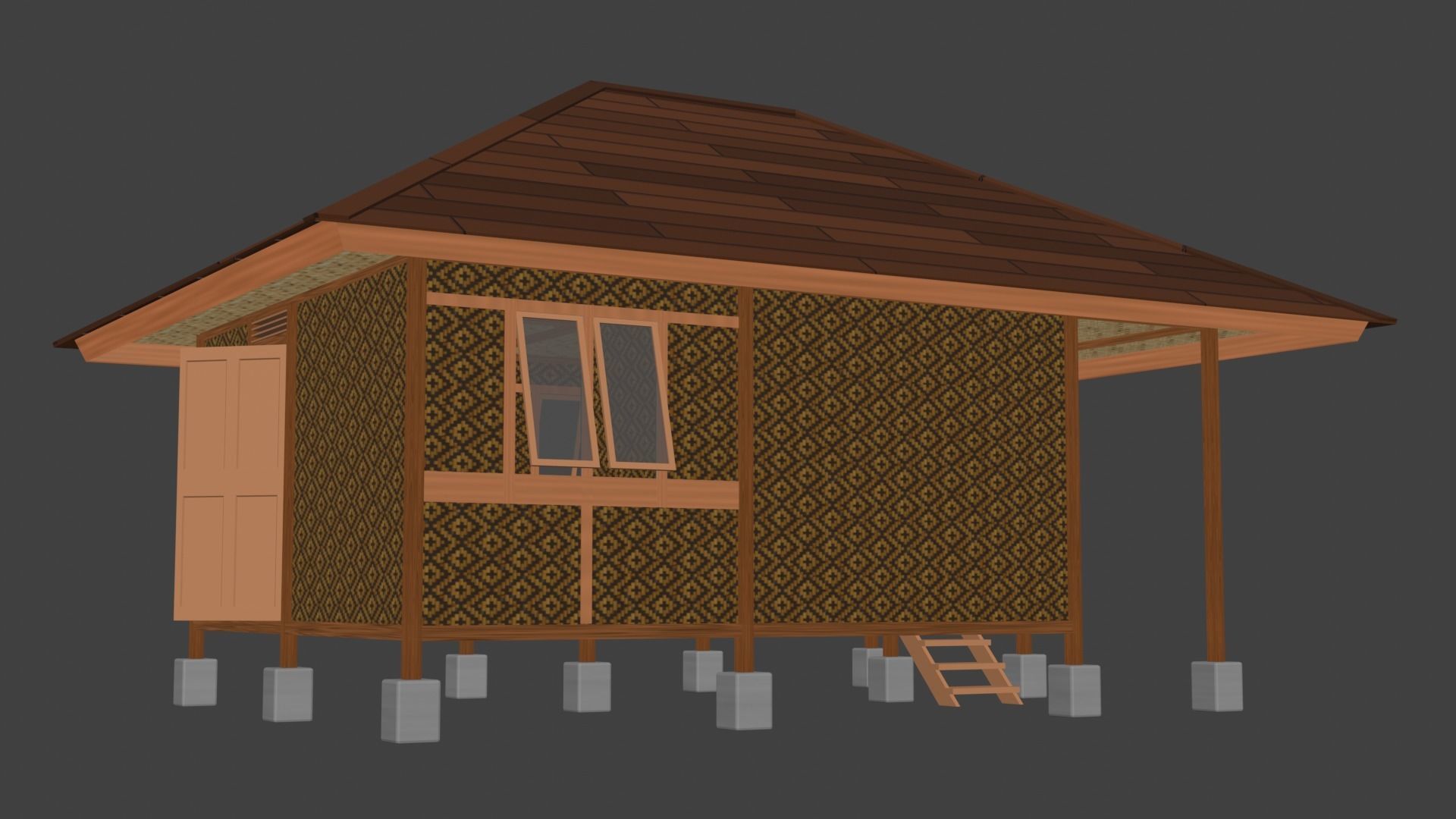 House on stilts 3D model_4