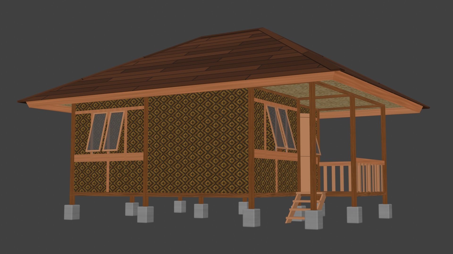 House on stilts 3D model_5